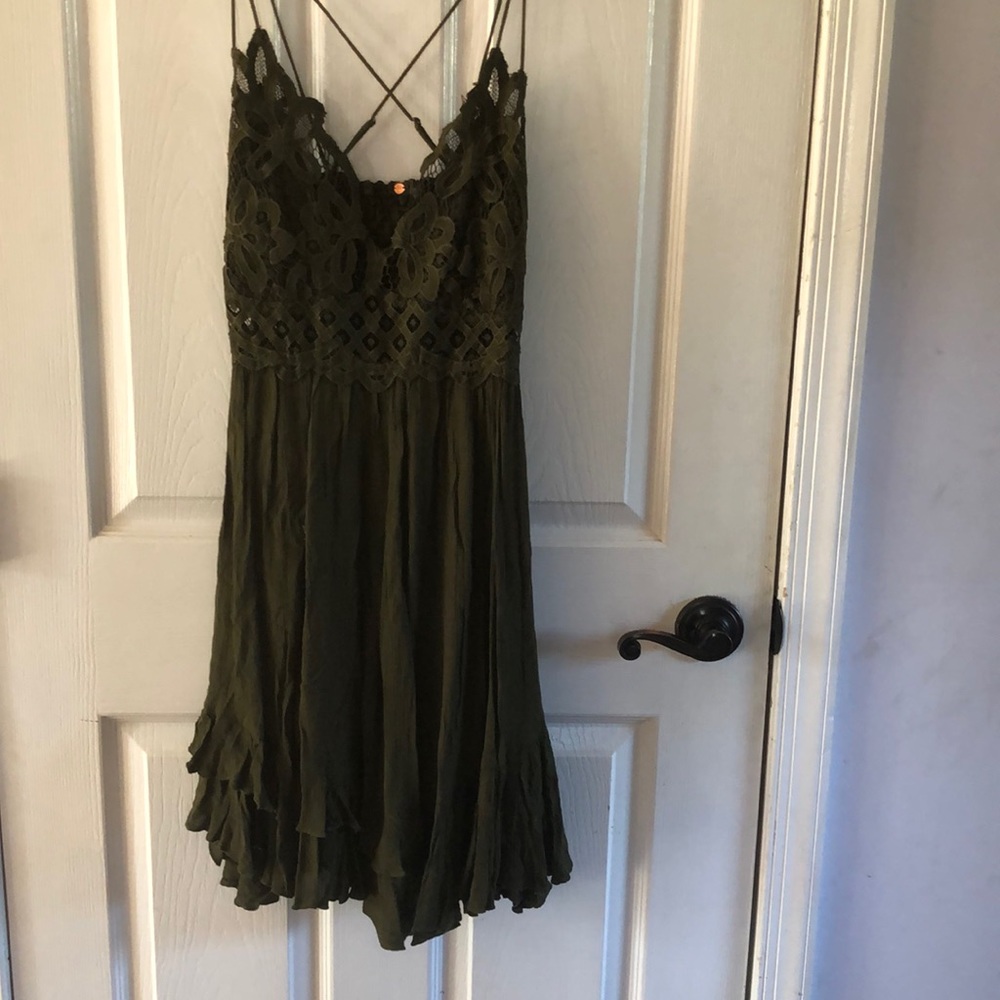 Free People olive green dress mini